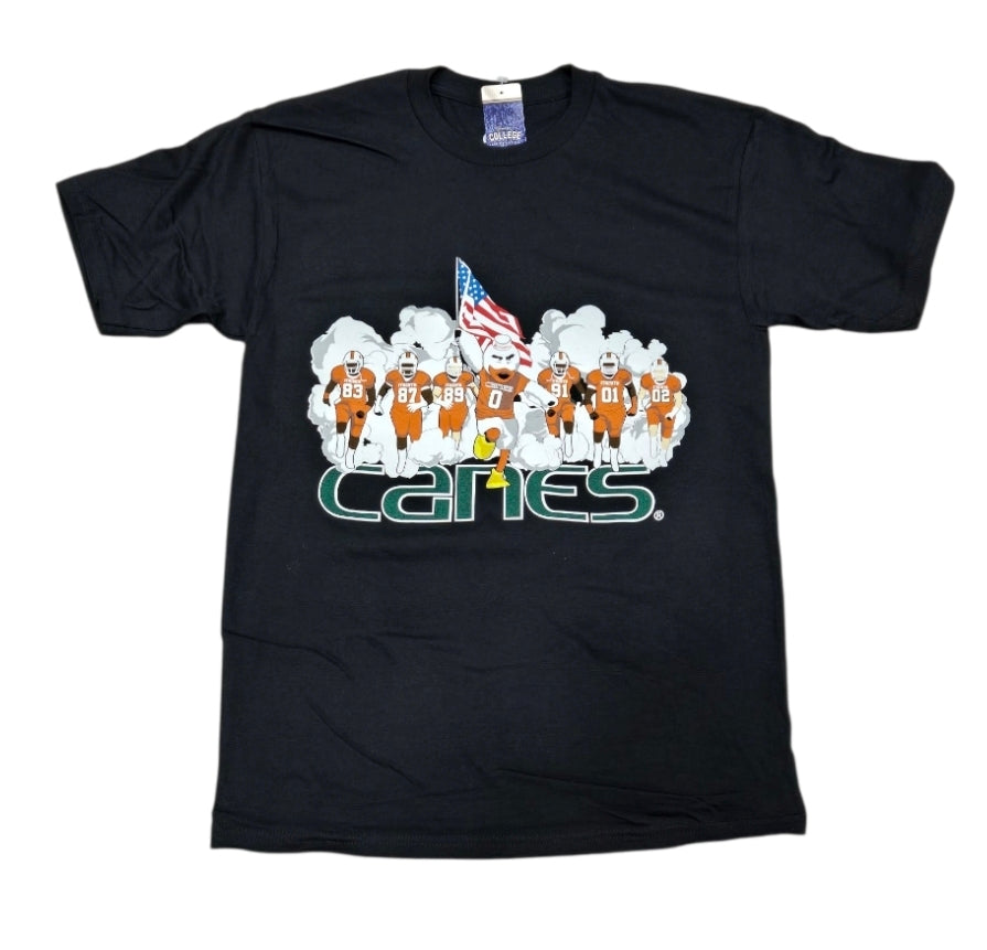 Miami Hurricanes Sebastian Running Smoke T-Shirt - Black