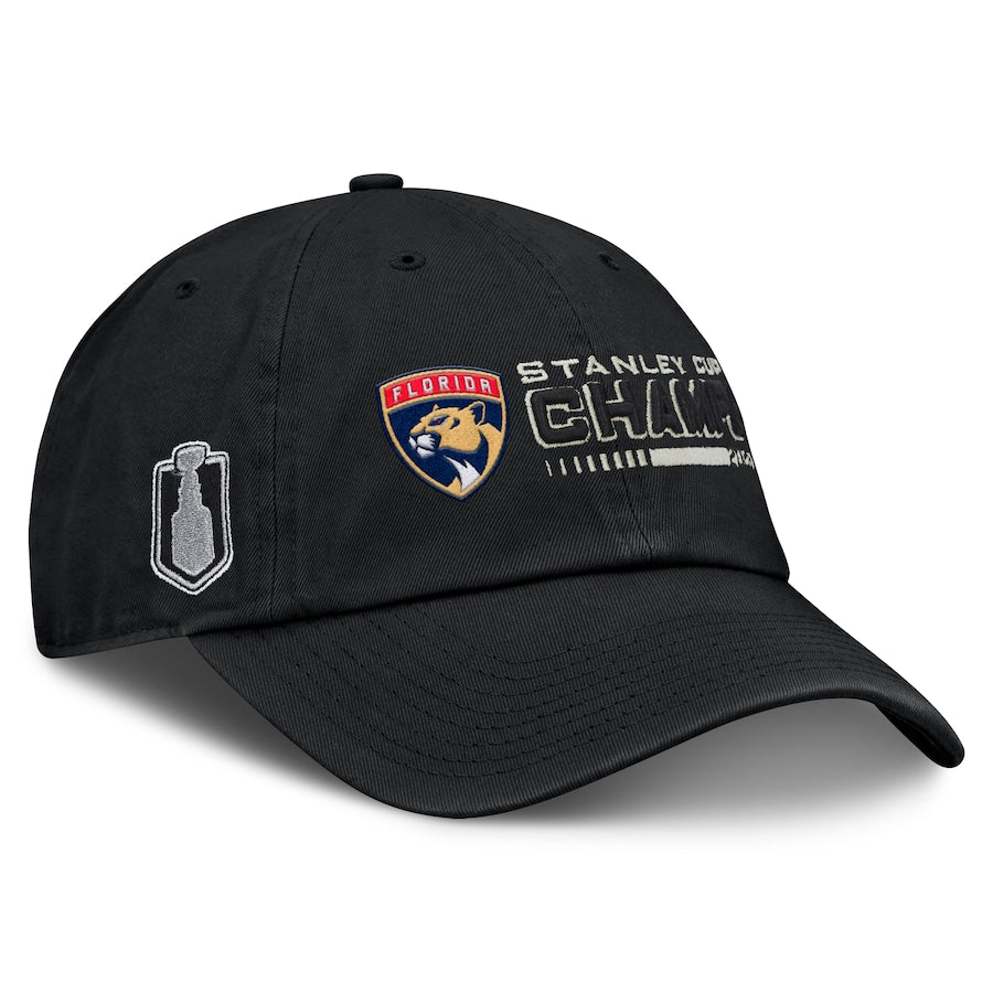 Florida Panthers 2025 Stanley Cup Champions Adjustable Slouch Hat - Black
