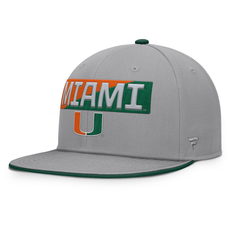 Miami Hurricanes Fanatics Duo Snapback Hat - Alloy Grey