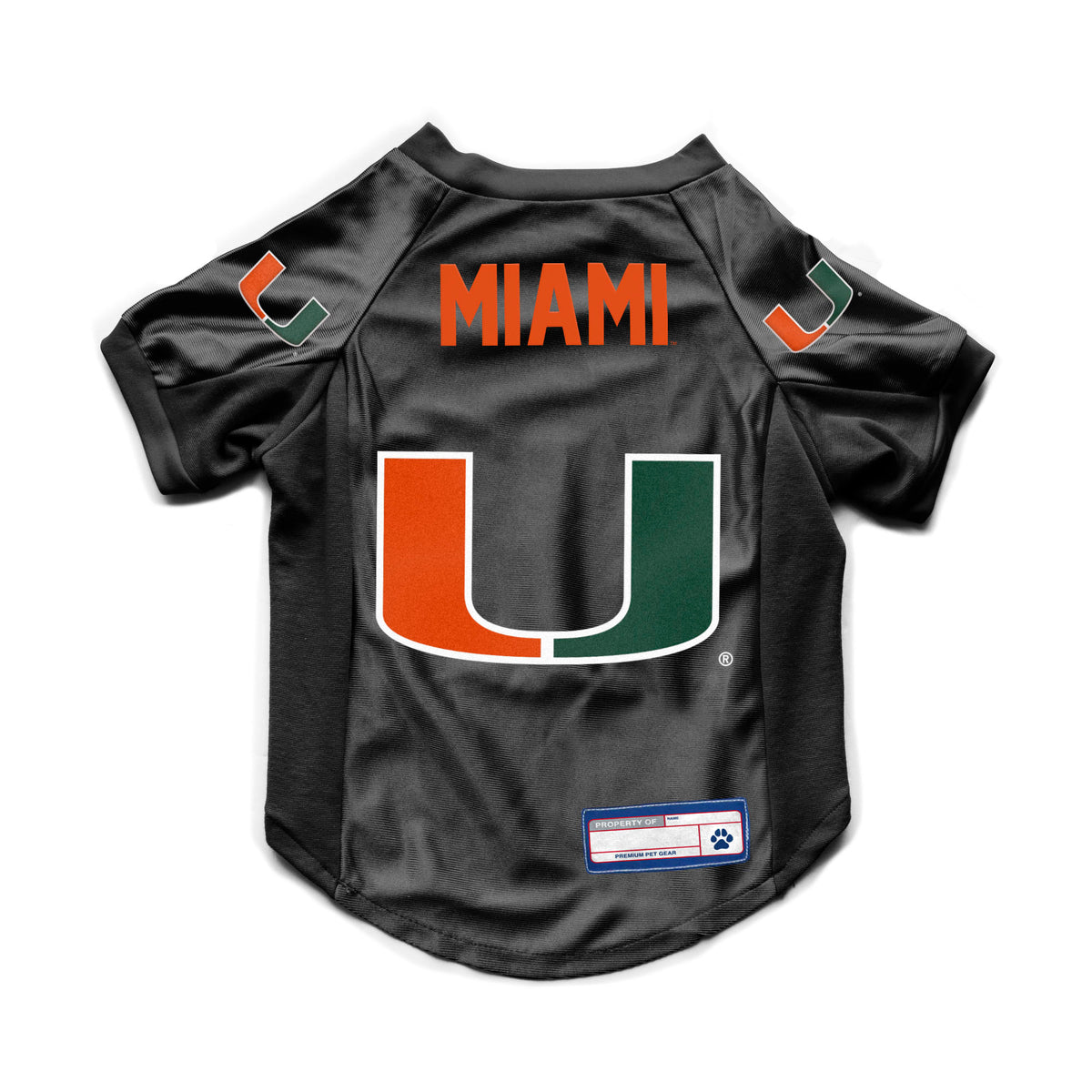 Miami Hurricanes Pet Stretch Jersey - Black