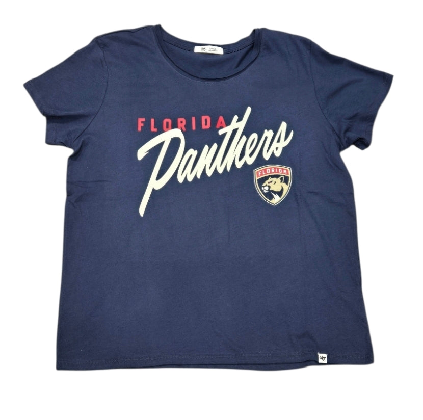 Florida Panthers Women's 47 Brand Atlas Blue Turf Side Frankie T-Shirt - Navy