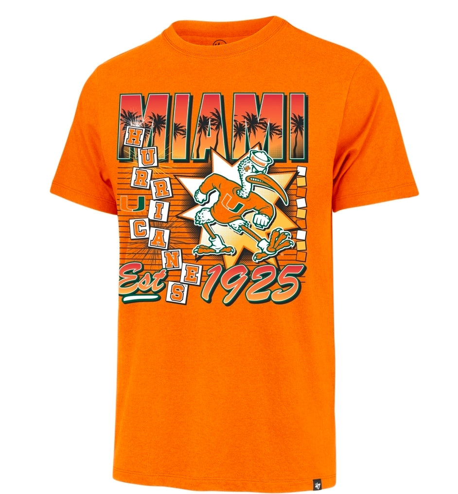 Miami Hurricanes 47 Brand Vintage Burst Franklin T-Shirt - Orange