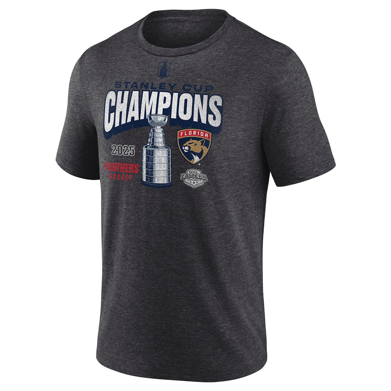 Florida Panthers 2025 Stanley Cup Champions Throwback Style T-Shirt - Charcoal