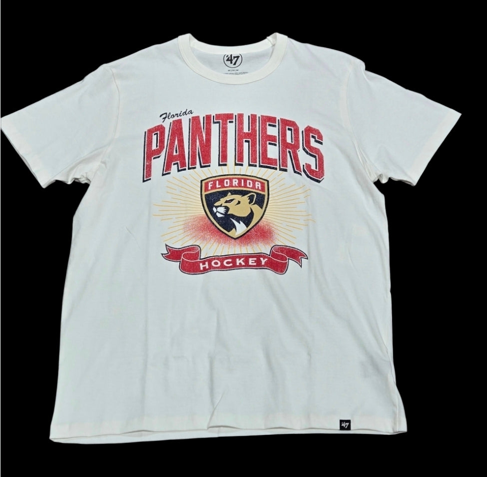 Florida Panthers 47 Brand Prime Play Franklin T-Shirt - White Wash