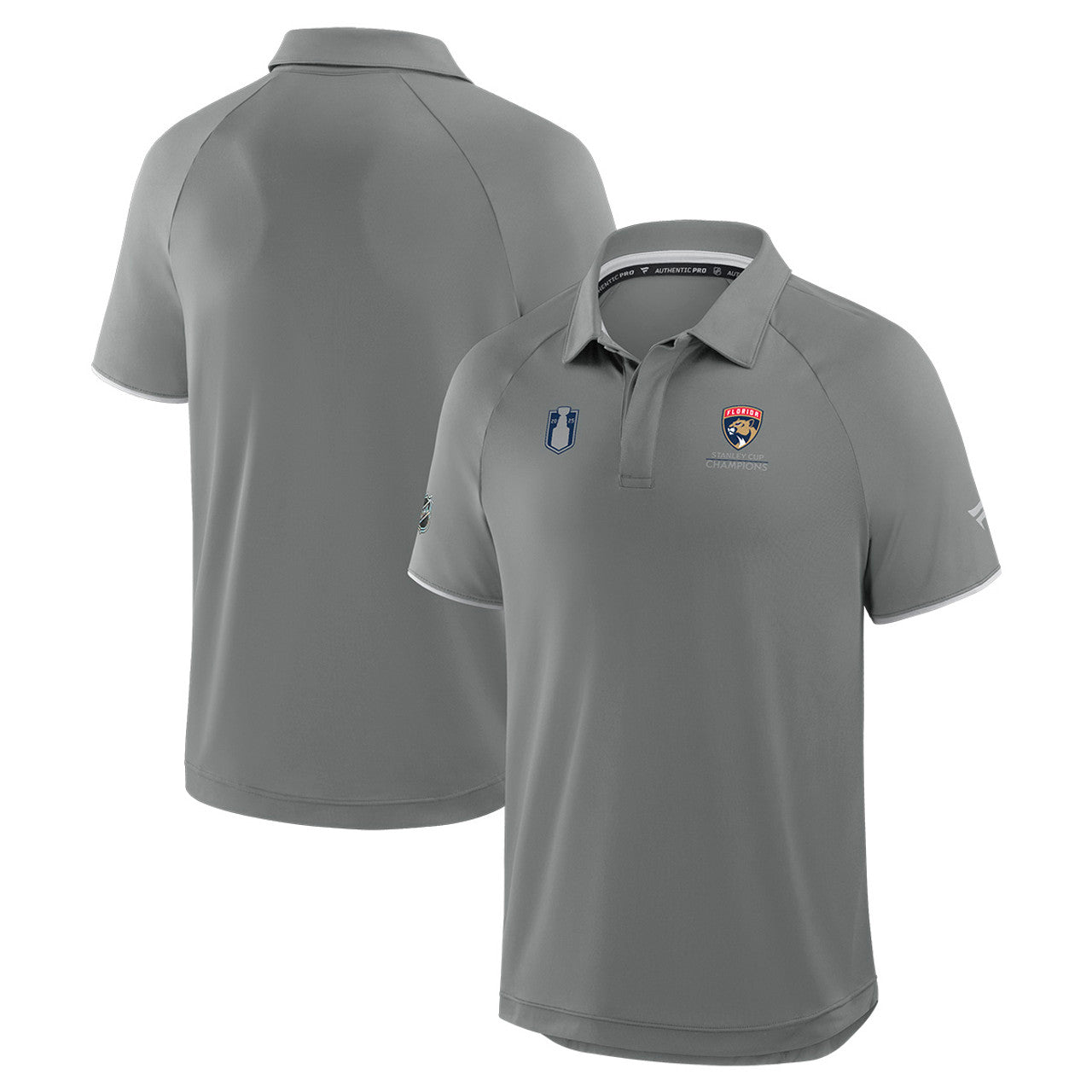 Florida Panthers Fanatics 2025 Stanley Cup Champions Authentic Pro Polo - Gray