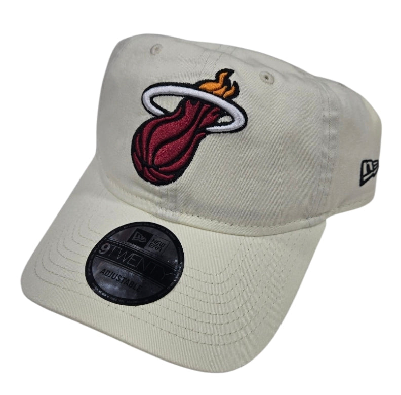 Miami Heat NBA New Era 9Twenty Core Classic Adjustable Hat - Cream