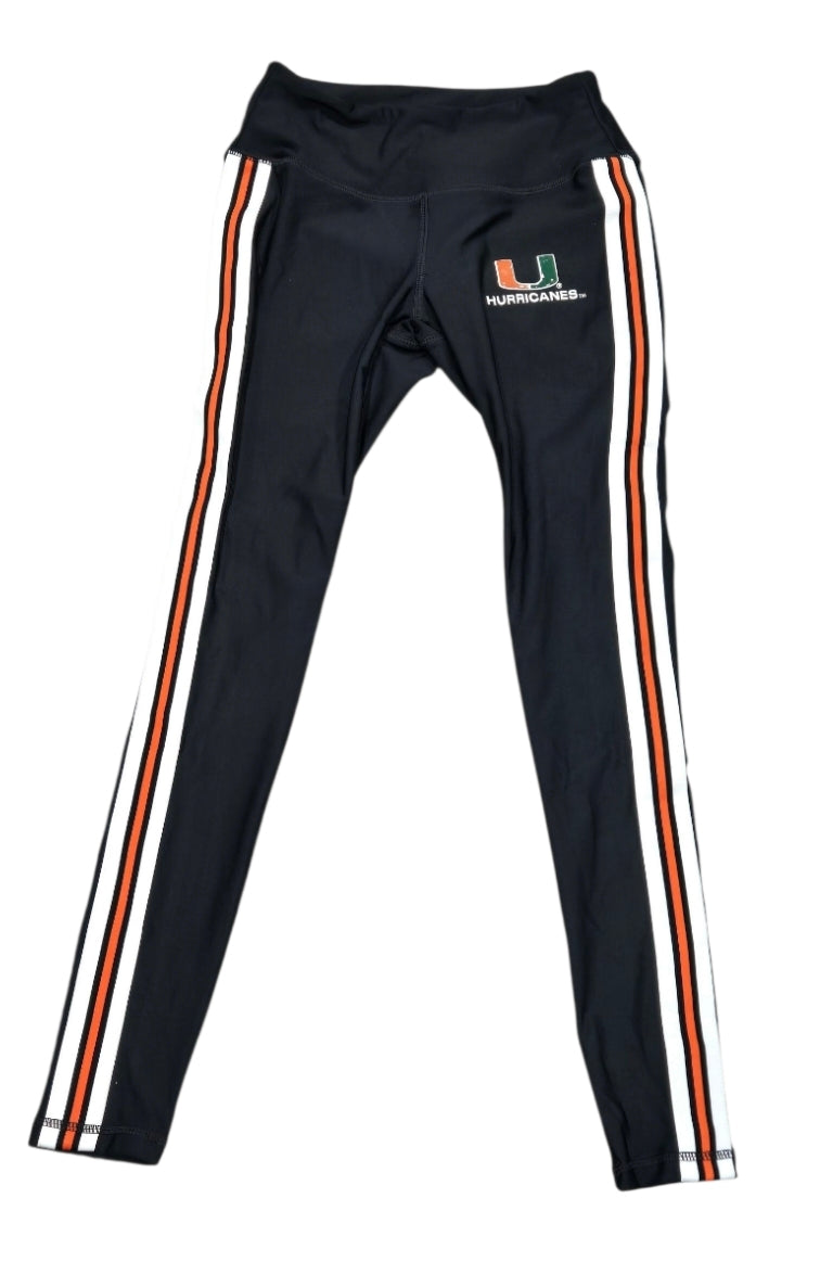 Miami Hurricanes WEAR by Erin Andrews Women's Striped Leggings - Black