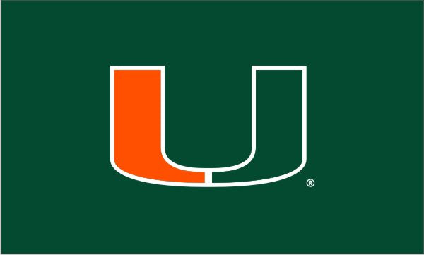 Miami Hurricanes Green 3x5 U Flag