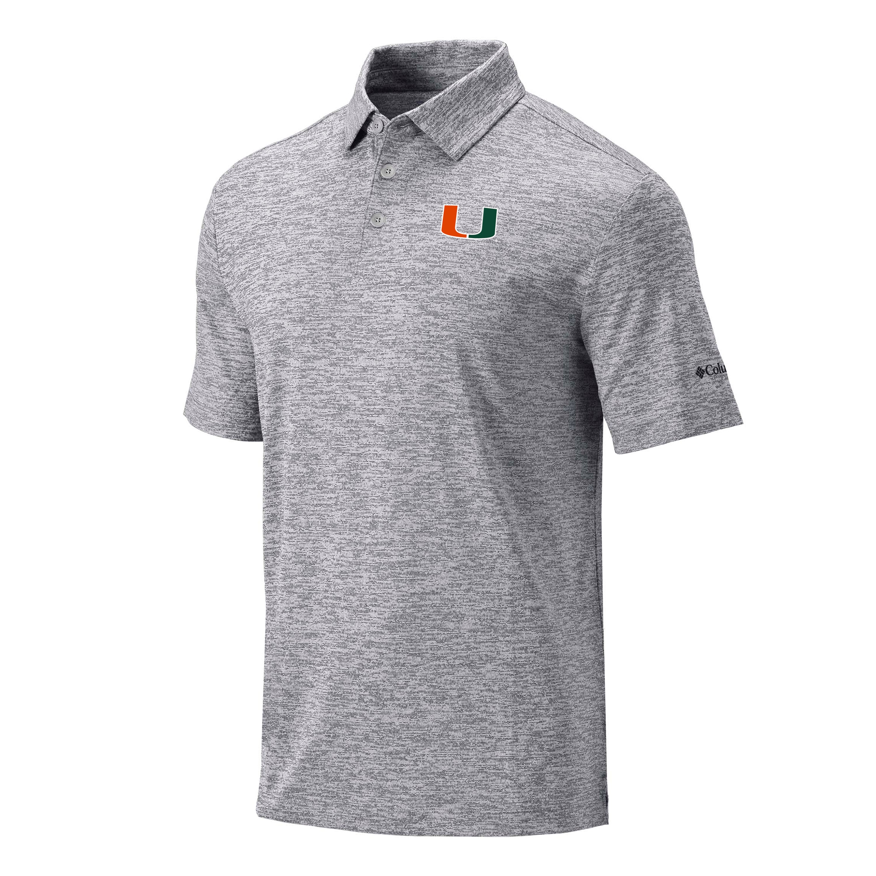 Miami Hurricanes Columbia Omni-Wick Final Round Polo - Cool Grey