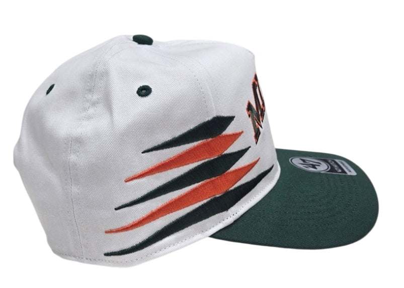 Miami Hurricanes 47 Brand Diamond Cut Hitch Adjustable Hat - White/Green