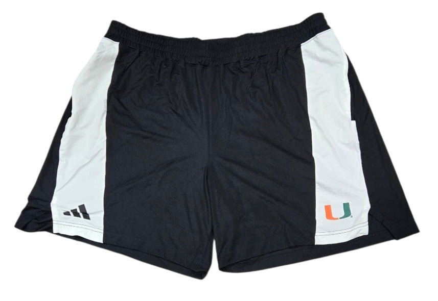 Miami Hurricanes adidas 2025 M D4T K SHORT WHITE/BLACK/NCAAMI White JW9063