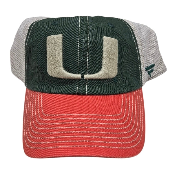 Miami Hurricanes Fanatics Victory Tri-Color Adjustable Trucker Hat
