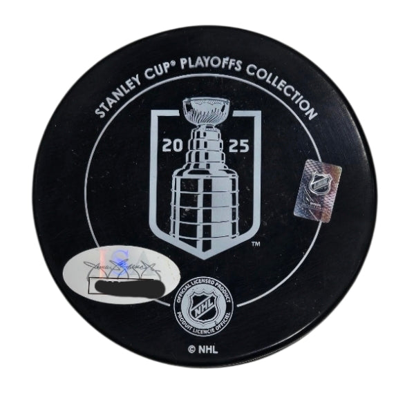 Florida Panthers Carter Verhaeghe Autographed Stanley Cup Champs Hockey Puck with JSA COA