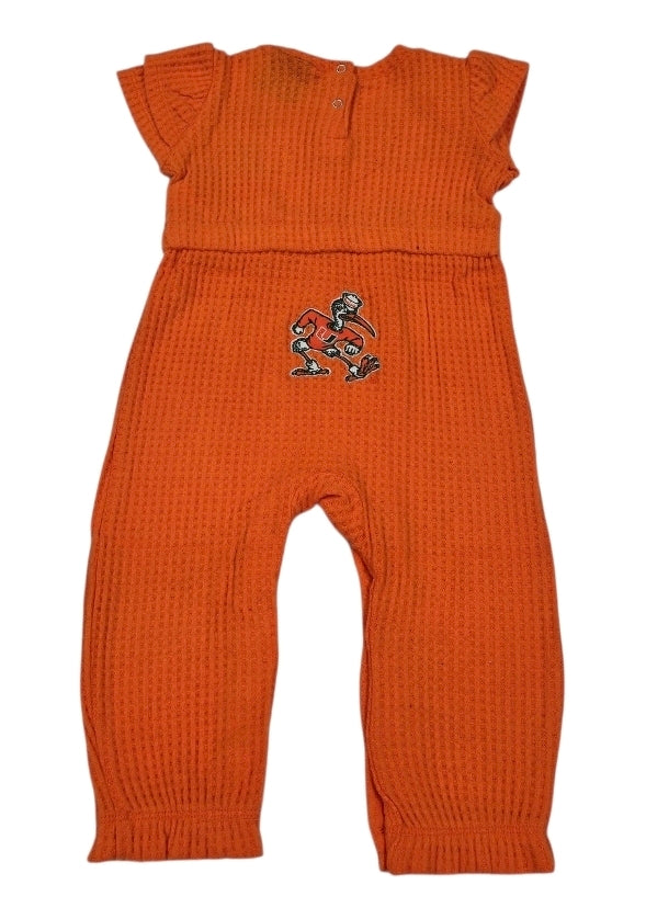 Miami Hurricanes Colosseum Infant Beautopia Waffle Romper - Orange