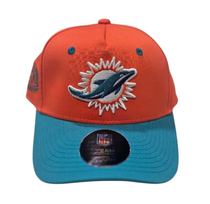 Miami Dolphins Youth Prosport Adjustable Hat - Orange/Aqua