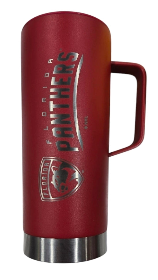Florida Panthers 18 oz Laser Etched Roadie Cup w/Handle - Red