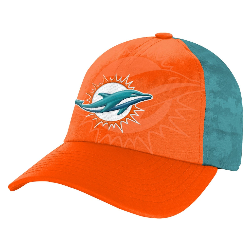 Miami Dolphins Youth Combine Adjustable Hat - Aqua/Orange