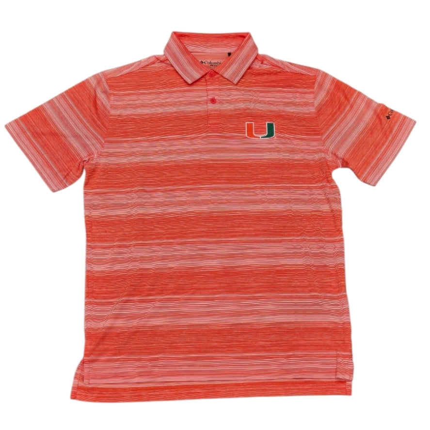Miami Hurricanes Columbia Omni-Wick Slide Polo - Orange