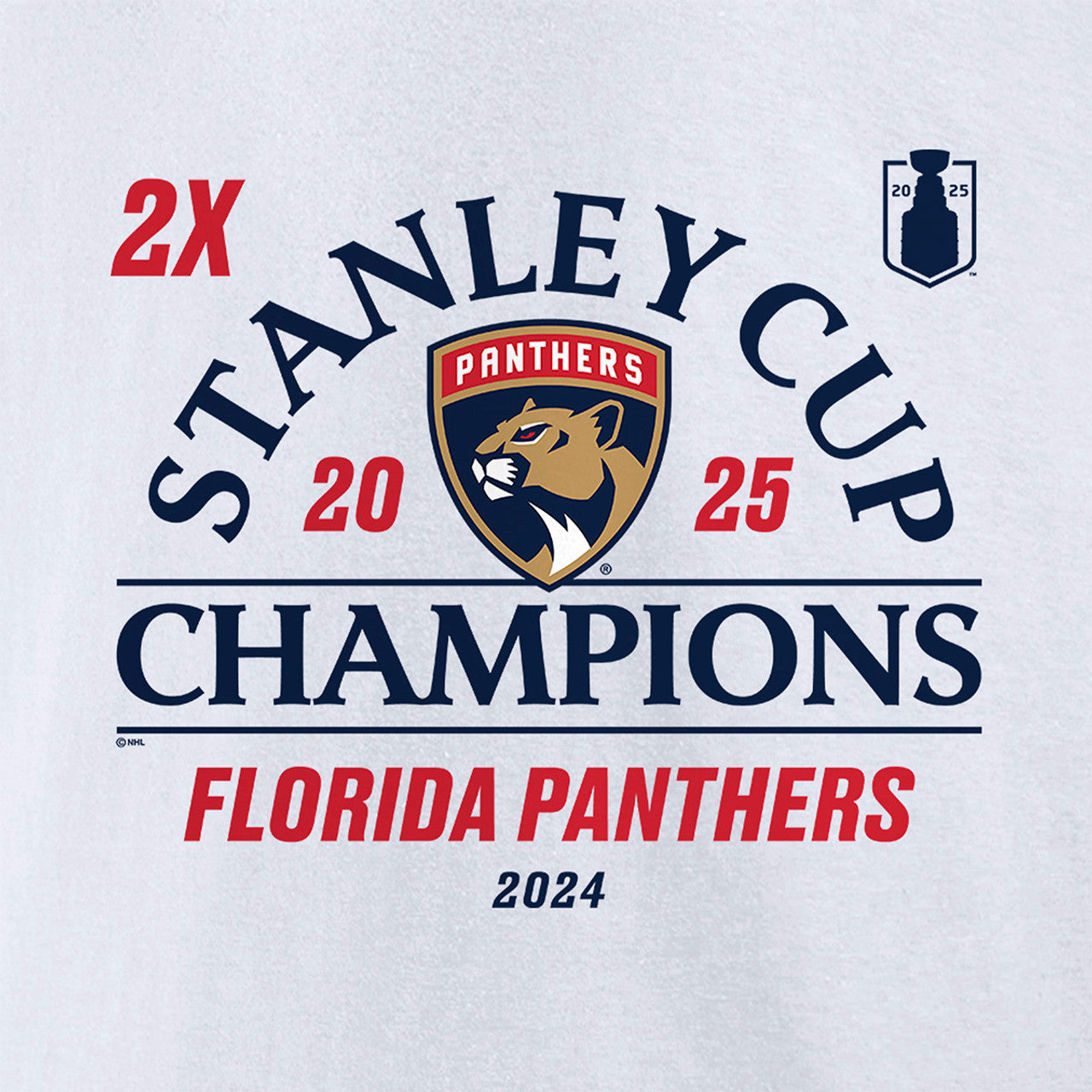 Florida Panthers Fanatics Two-Time Stanley Cup Champions Top Line Long Sleeve T-Shirt - White