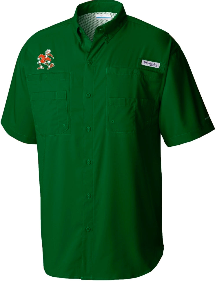 Miami Hurricanes Columbia PFG Tamiami Shirt Sebastian Logo - Green