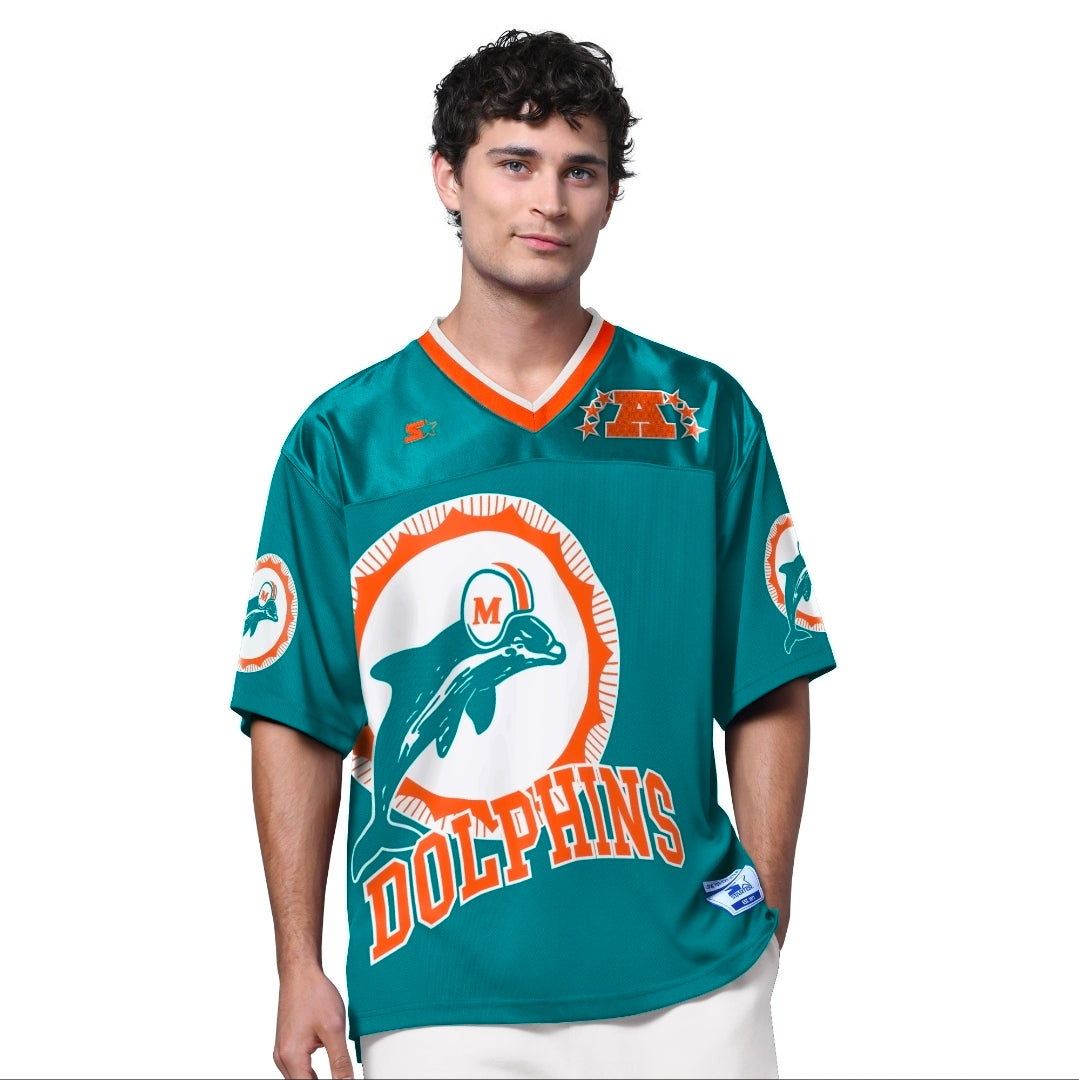 Miami Dolphins Starter Oversized Vintage Jersey - Aqua
