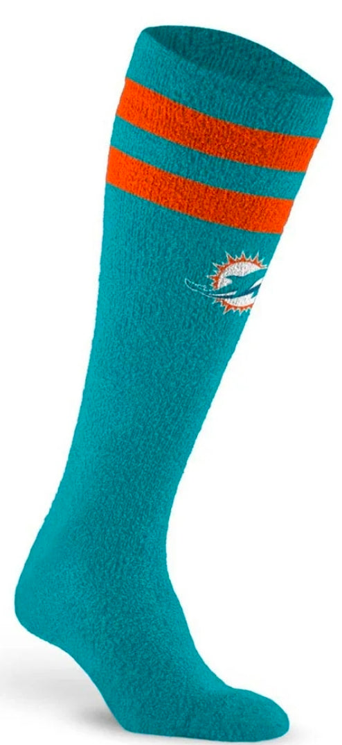 Miami Dolphins For Bare Feet Cozy Feather Compression Socks - Aqua