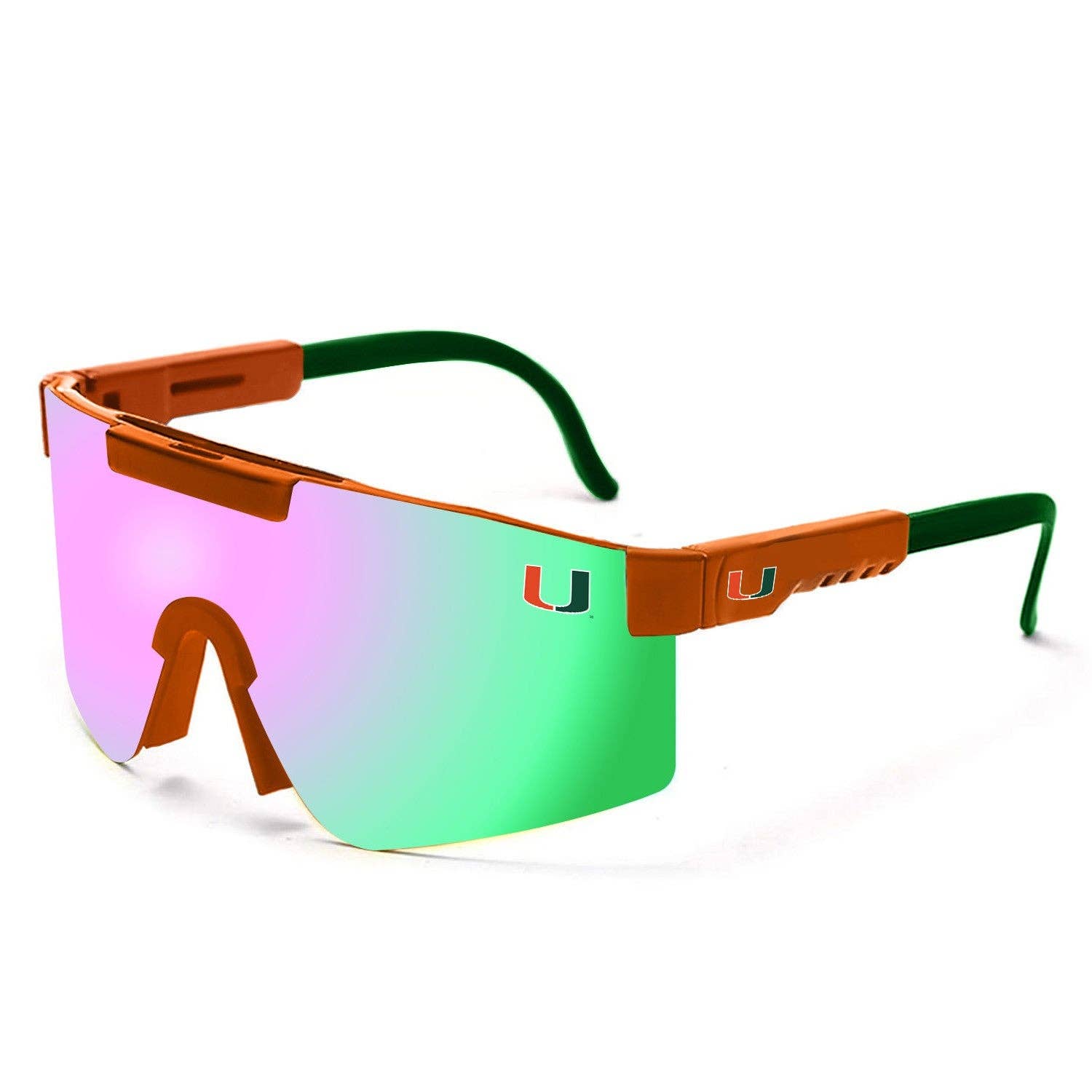 Miami Hurricanes Society 43 Shield Frame Sunglasses - Green