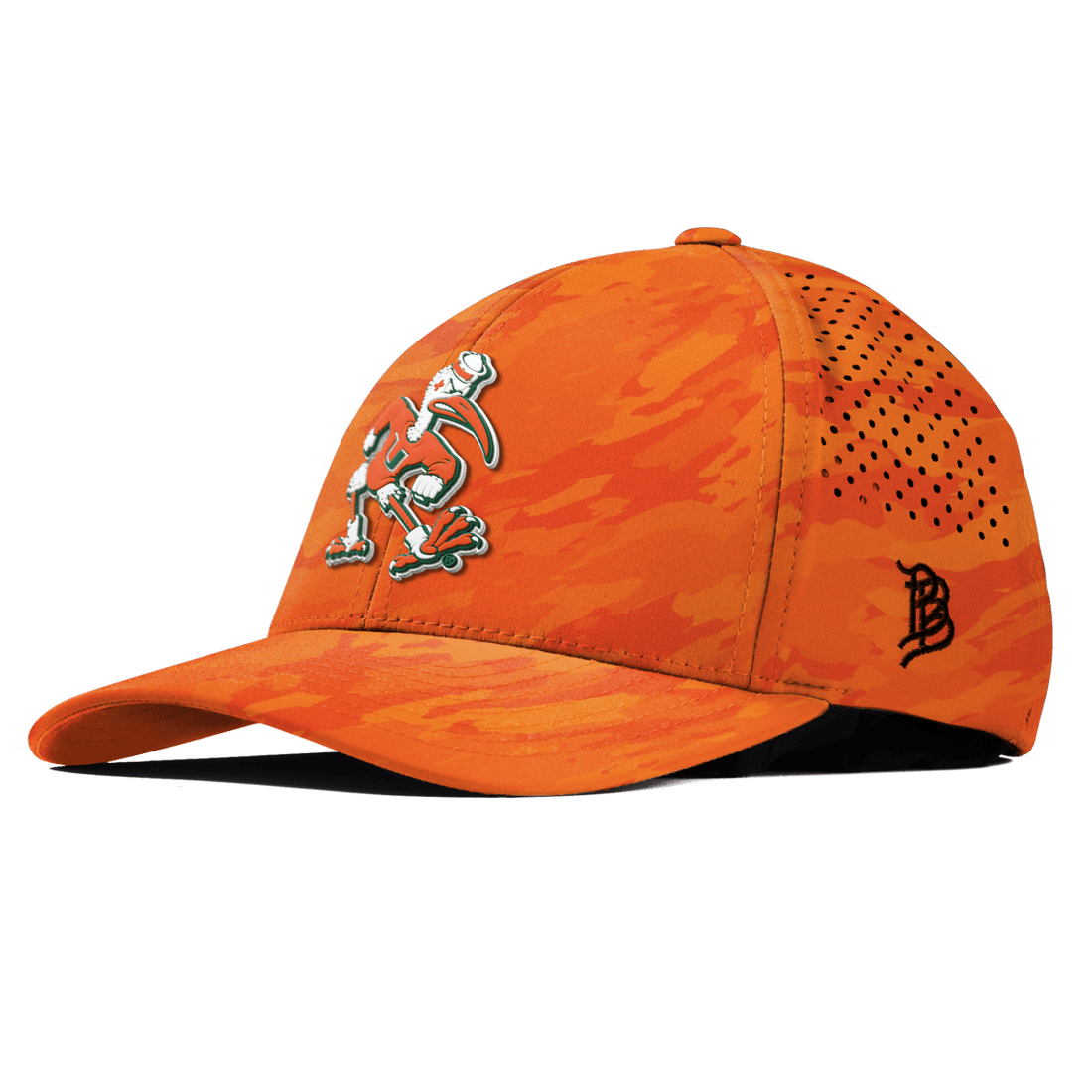 Miami Hurricanes Branded Bills "Sebastian the Ibis" Curved Performance Hat - Orange