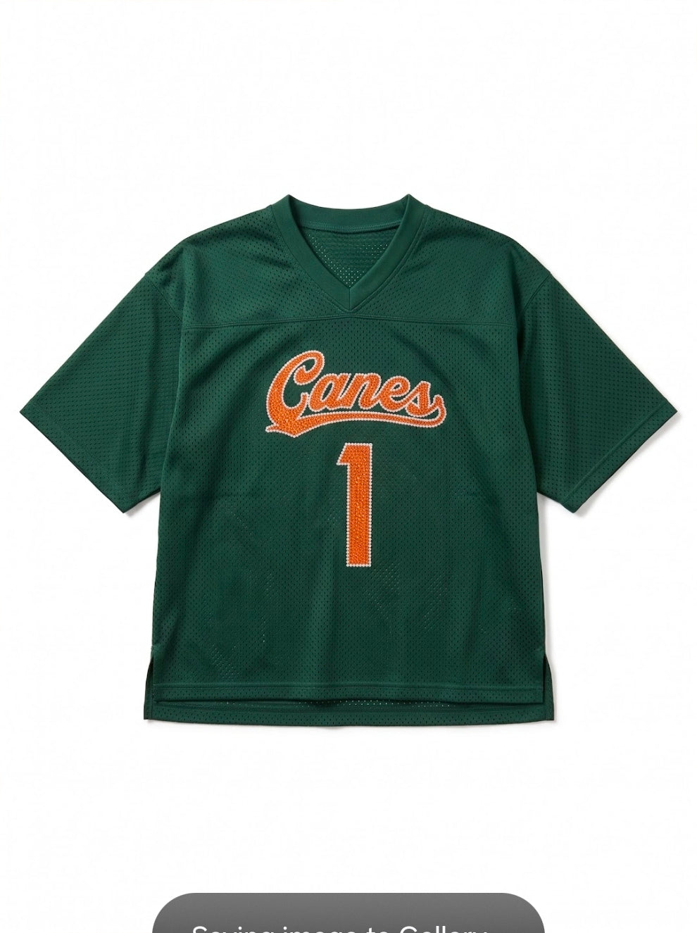Miami Hurricanes Established & Co. Women's Rhinestone Boyfriend Football Jersey - Green