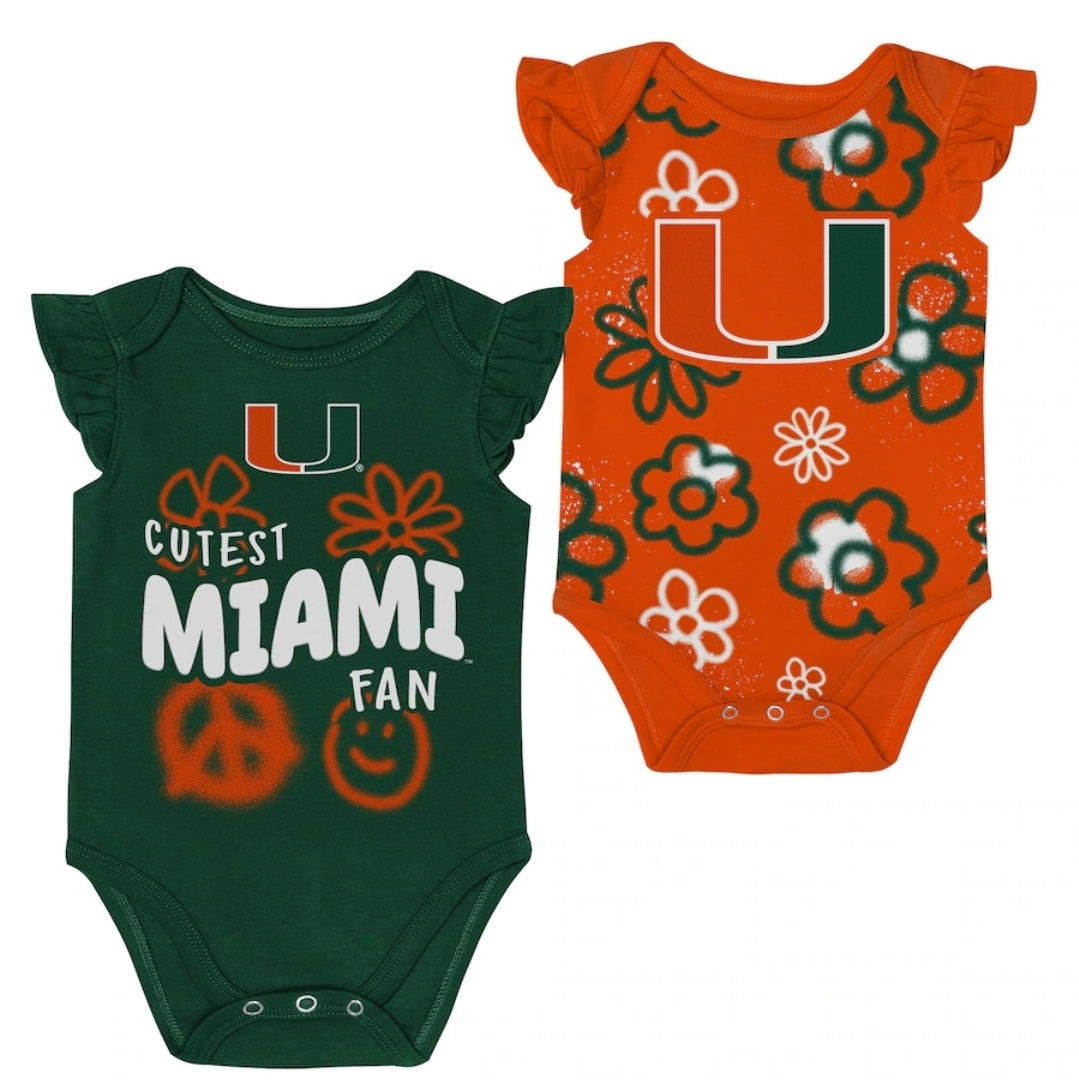 Miami Hurricanes Infant/Baby Little Sunshine 2-Piece Creeper Set