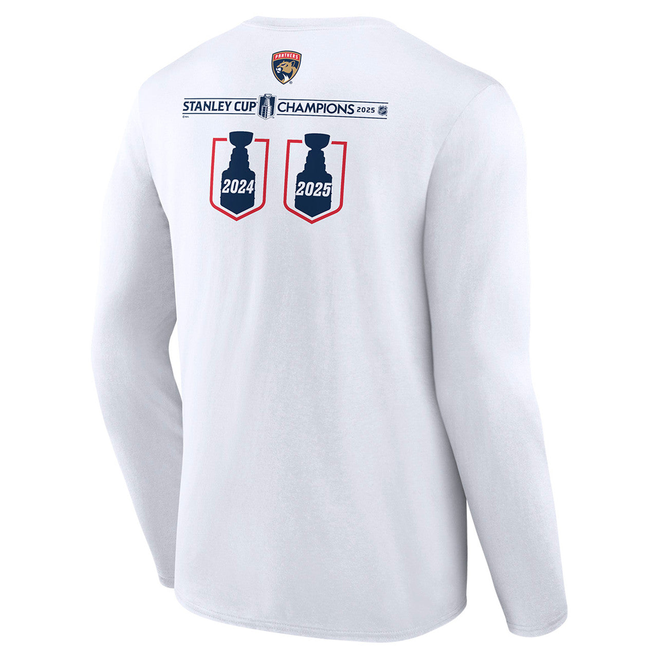Florida Panthers Fanatics Two-Time Stanley Cup Champions Top Line Long Sleeve T-Shirt - White