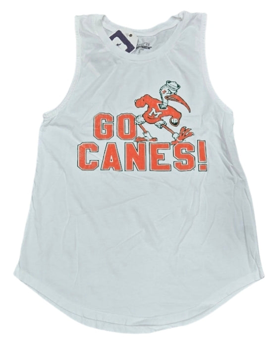 Miami Hurricanes Women's Go Canes Vintage Sebastian Tank Top - White