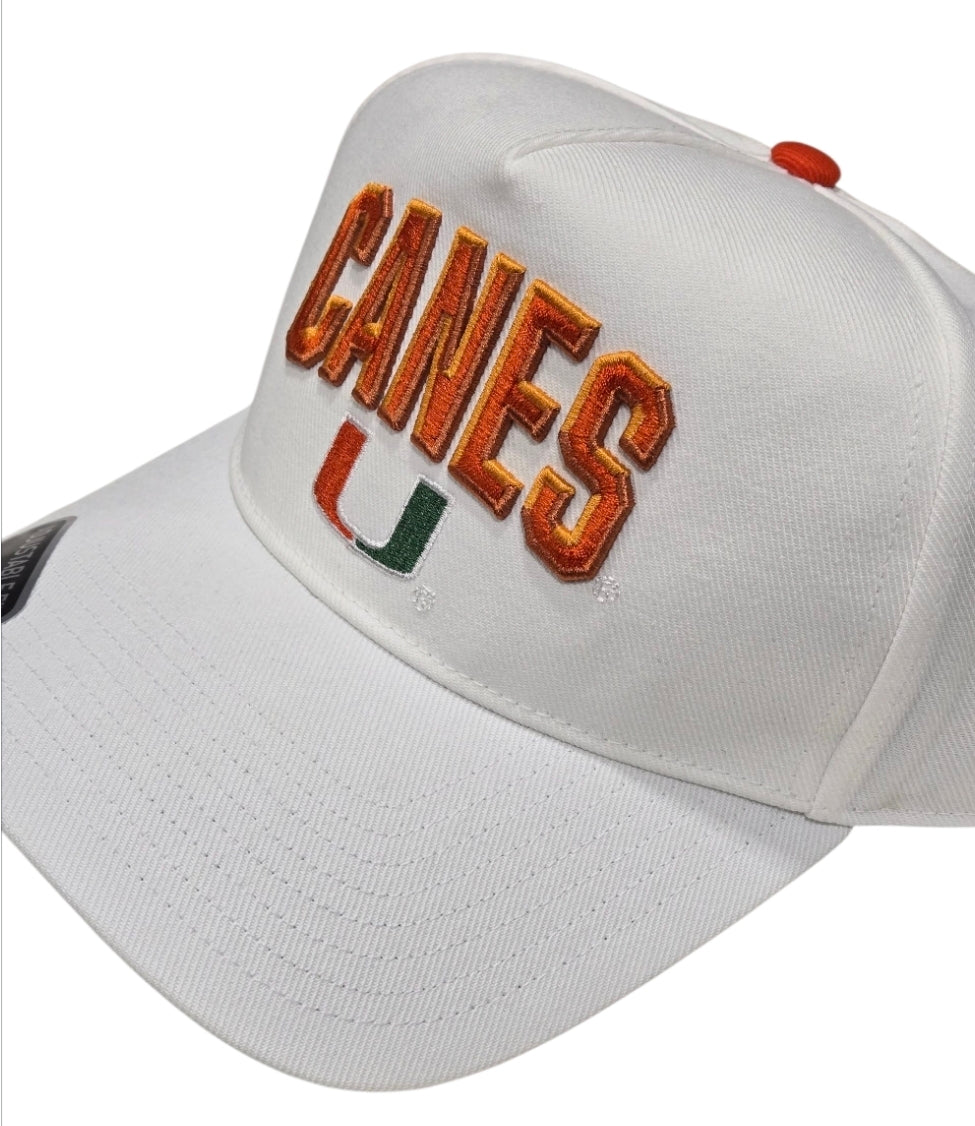 Miami Hurricanes adidas 2025 Locker Room A-Frame Adjustable Hat - White