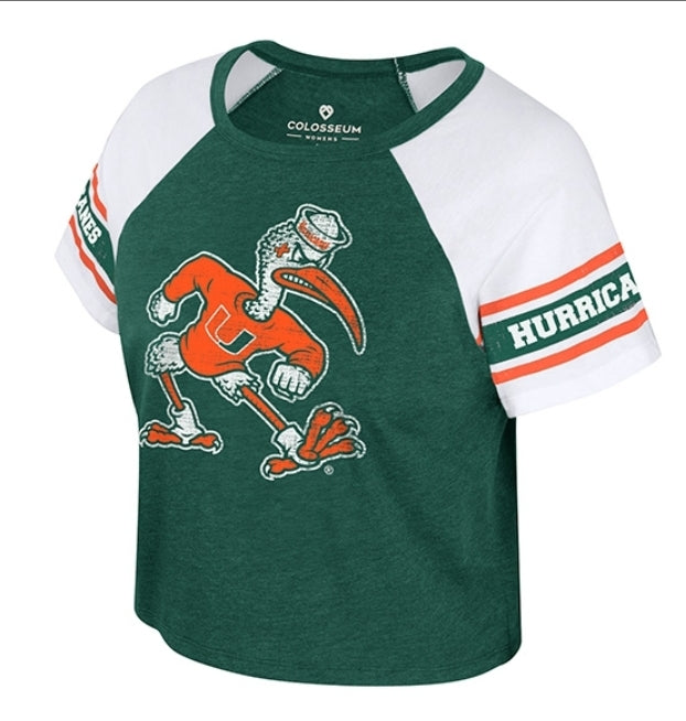 Miami Hurricanes Colosseum Women's Gloria Crop T-Shirt - Green