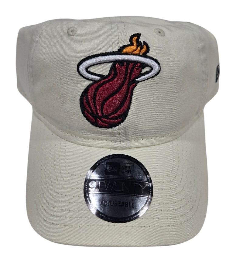 Miami Heat NBA New Era 9Twenty Core Classic Adjustable Hat - Cream