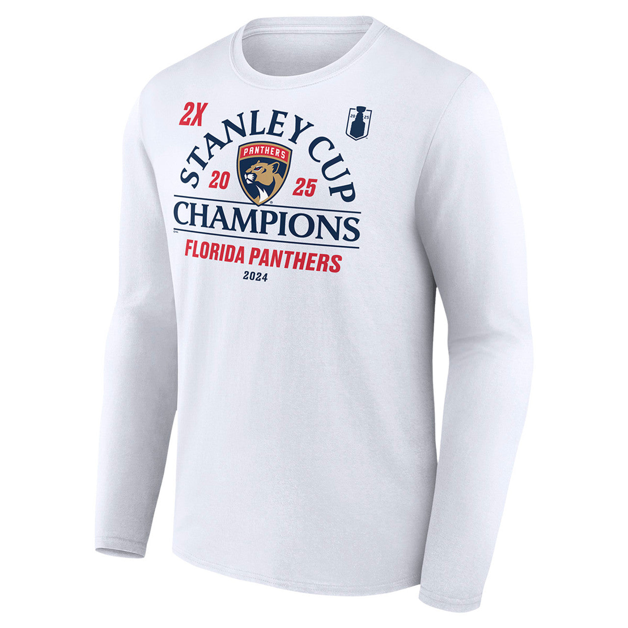 Florida Panthers Fanatics Two-Time Stanley Cup Champions Top Line Long Sleeve T-Shirt - White