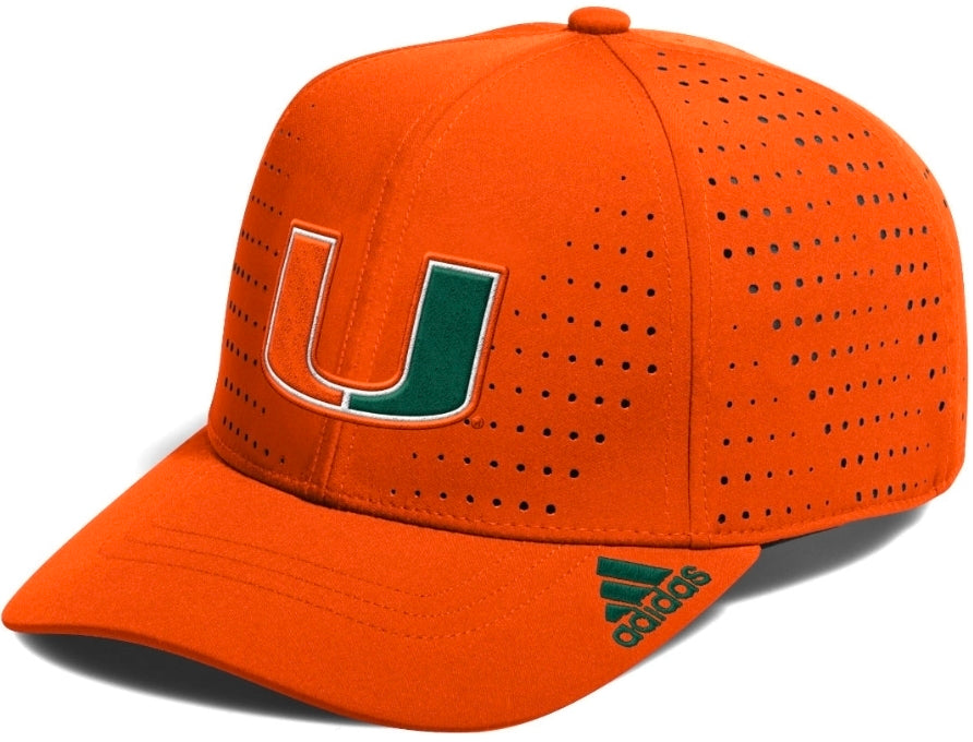Miami Hurricanes adidas Structured Perforated Adjustable Hat - Orange