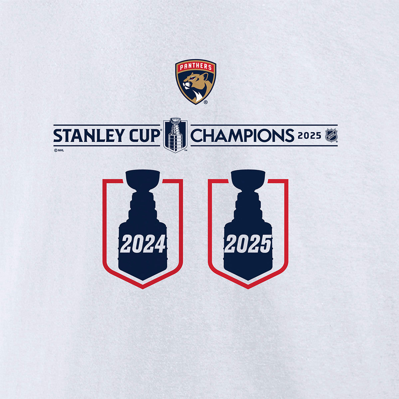 Florida Panthers Fanatics Two-Time Stanley Cup Champions Top Line Long Sleeve T-Shirt - White