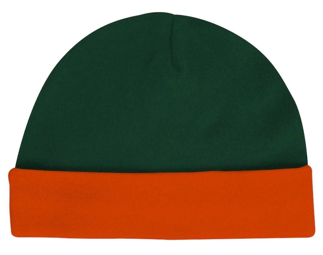 Miami Hurricanes Newborn & Infant Dynamic Duo Bodysuit, Bib & Cuffed Knit Hat Set