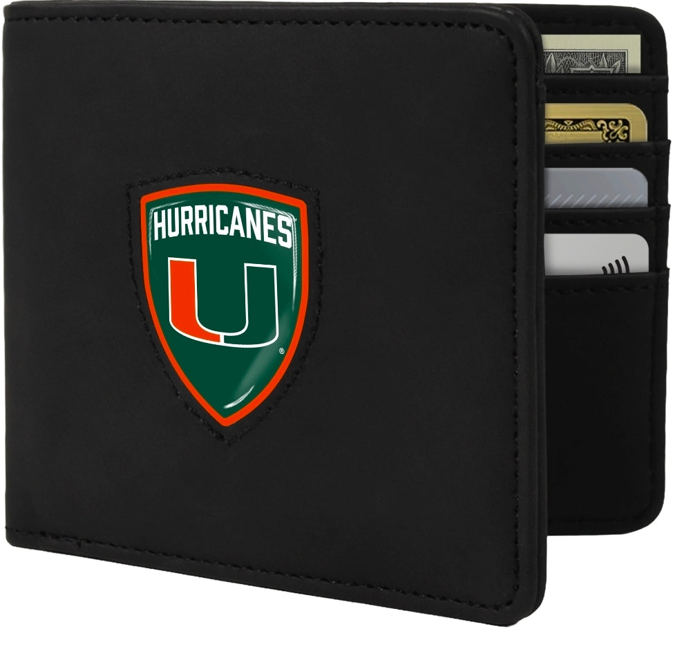 Miami Hurricanes Little Earth Shield Bi-Fold Wallet - Black