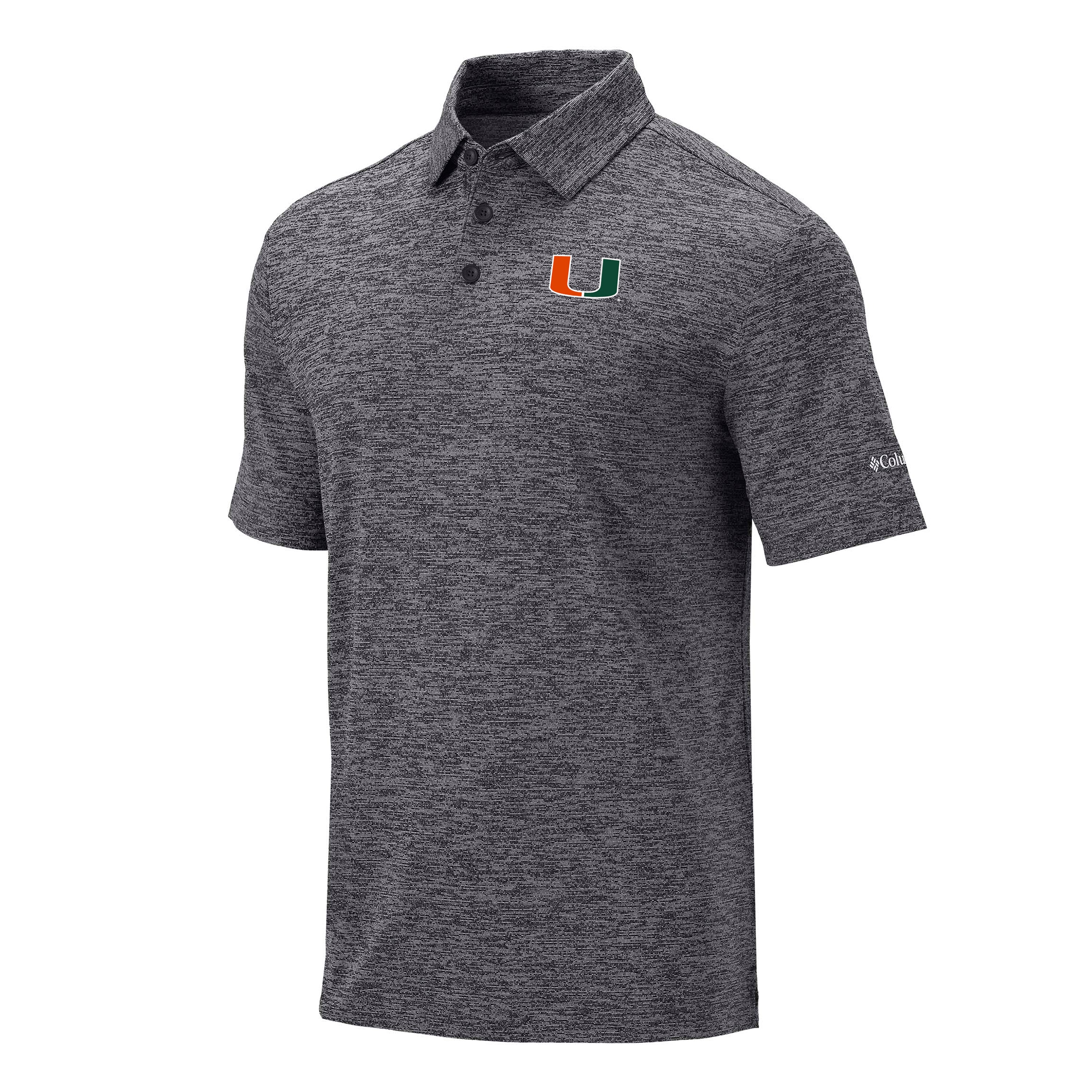 Miami Hurricanes Columbia Omni-Wick Final Round Polo - Heathered Black