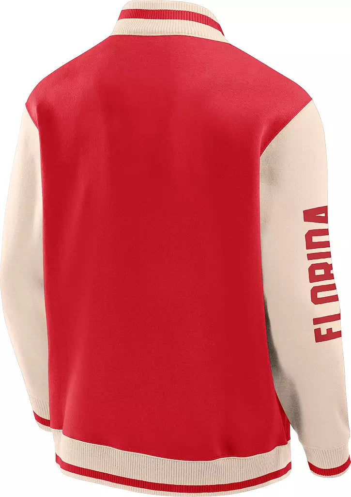 Florida Panthers Fanatics Varsity Full Zip Jacket - Red/Tan