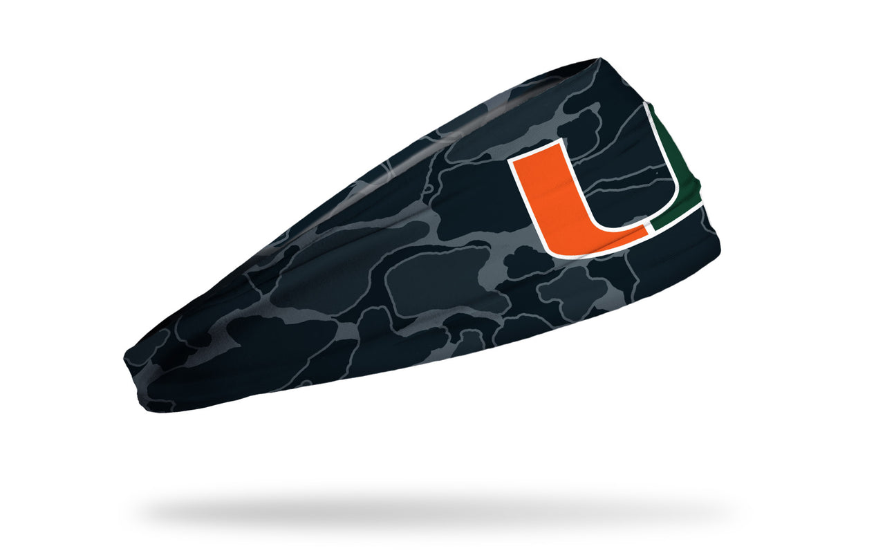 Miami Hurricanes Headband Camo Black/Grey