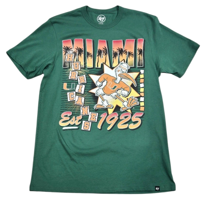 Miami Hurricanes 47 Brand Vintage Burst Franklin T-Shirt - Green