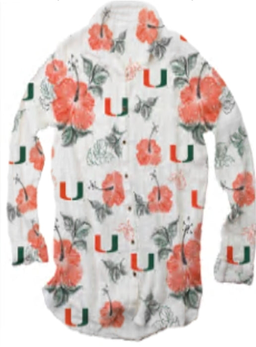 Miami Hurricanes Wes And Willy Women's Swim Cover Up - White