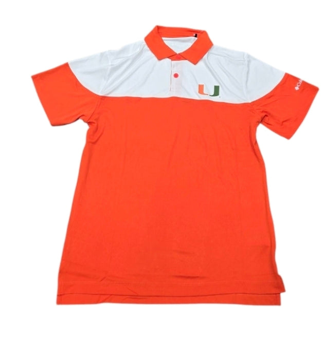 Miami Hurricanes Columbia Omni-Wick Best Ball Polo - Orange/White