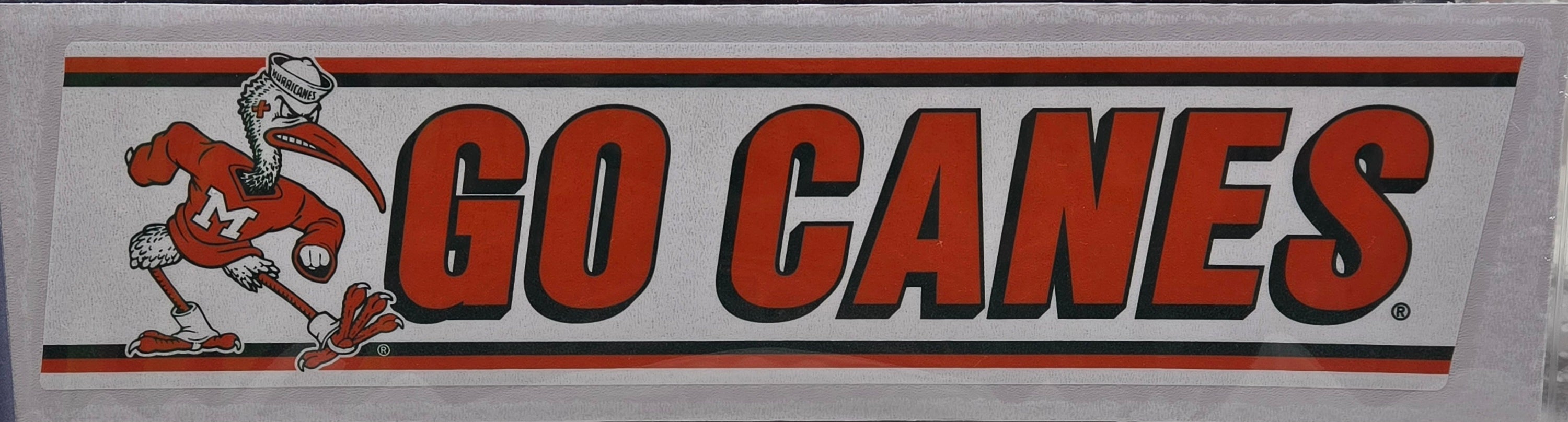 Miami Hurricanes 10"Go Canes Block Vinyl Decal