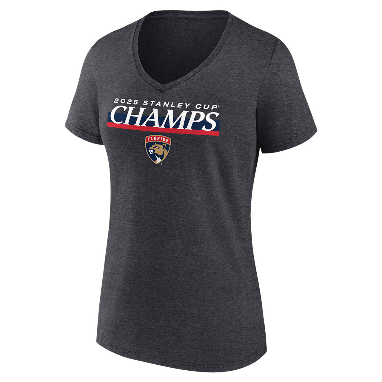 Florida Panthers Women's 2025 Stanley Cup Champions Roster T-Shirt - Charcoal