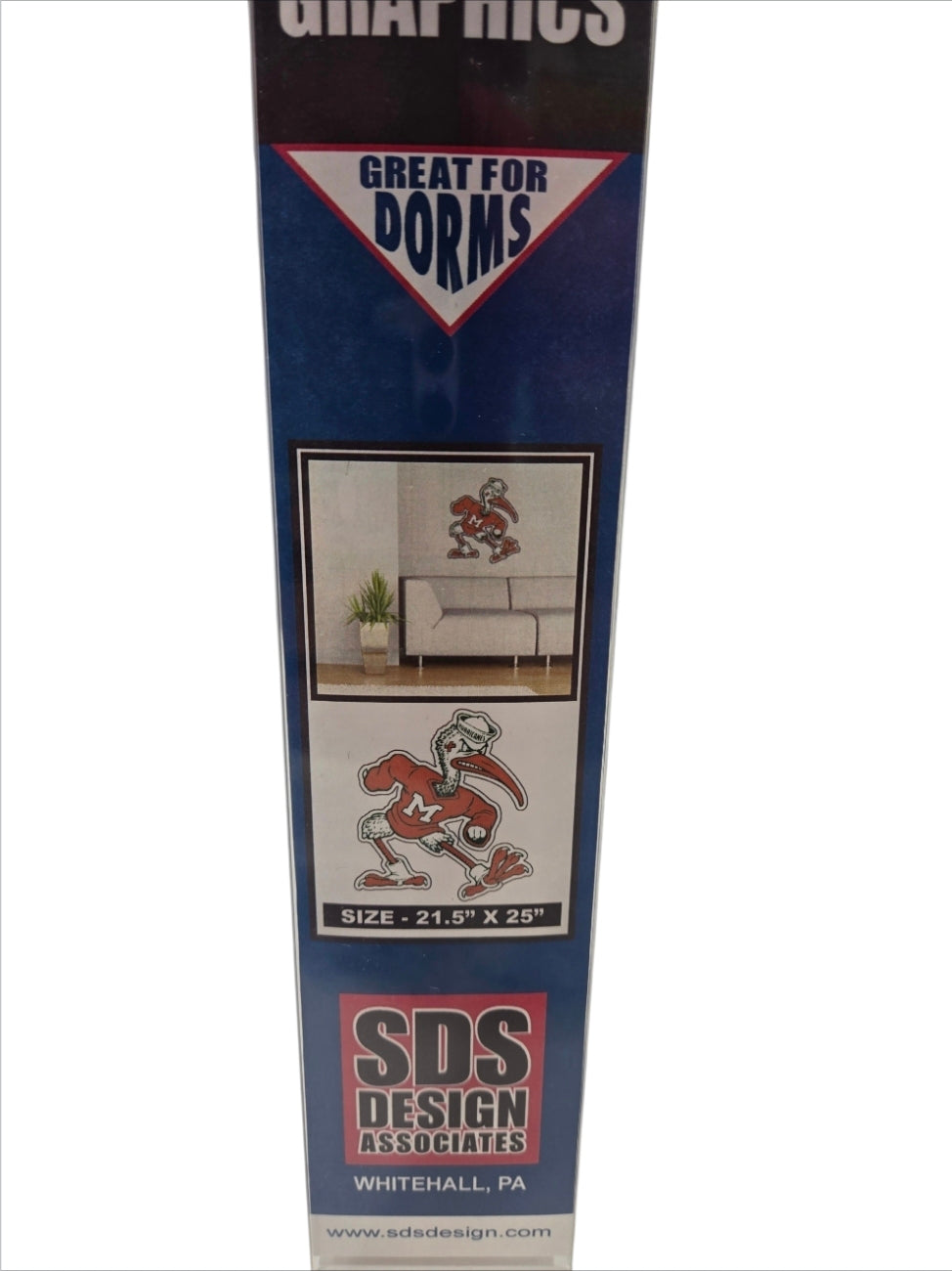 Miami Hurricanes Sebastian Ibis Super Size Vinyl Decal 24" x 23"