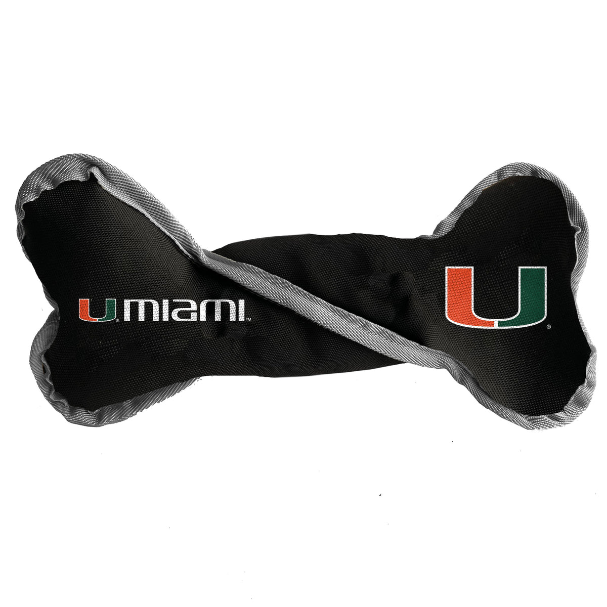 Miami Hurricanes Pet Tug Bone - Black